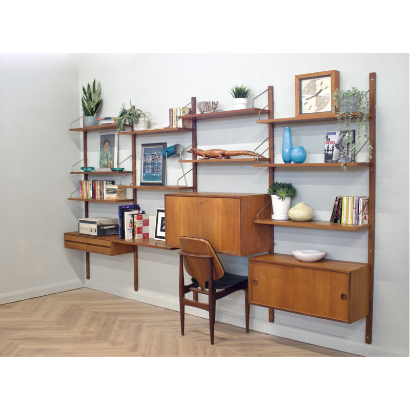 Mid-century Danish teak Ps modular wall unit by Paul Sorensen, 1960s