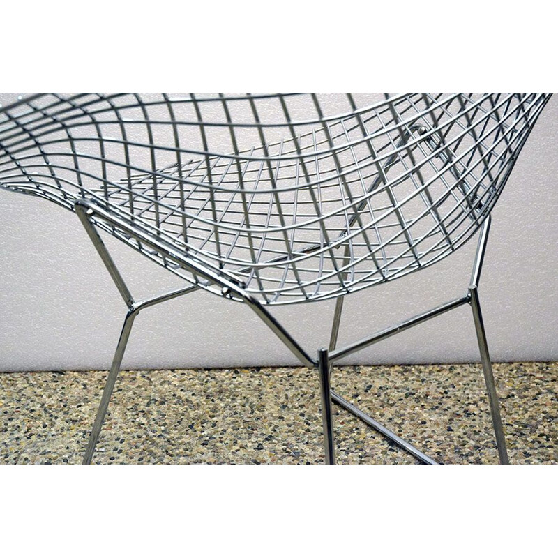 Pair of vintage Diamond armchairs by Harry Bertoia for Knoll