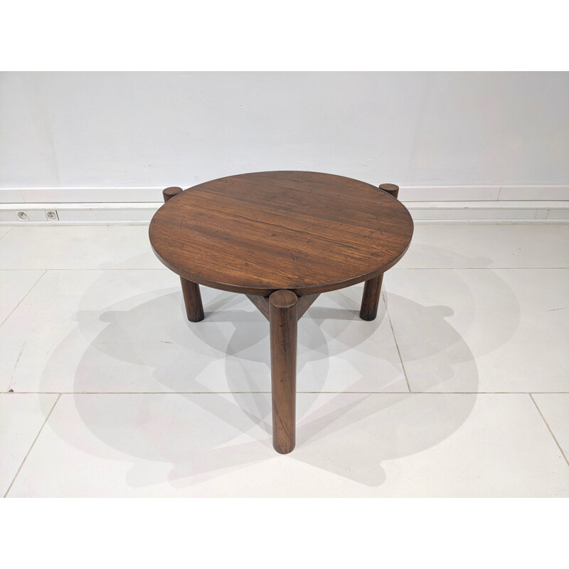 Vintage solid teak coffee table by Jeanneret, 1960