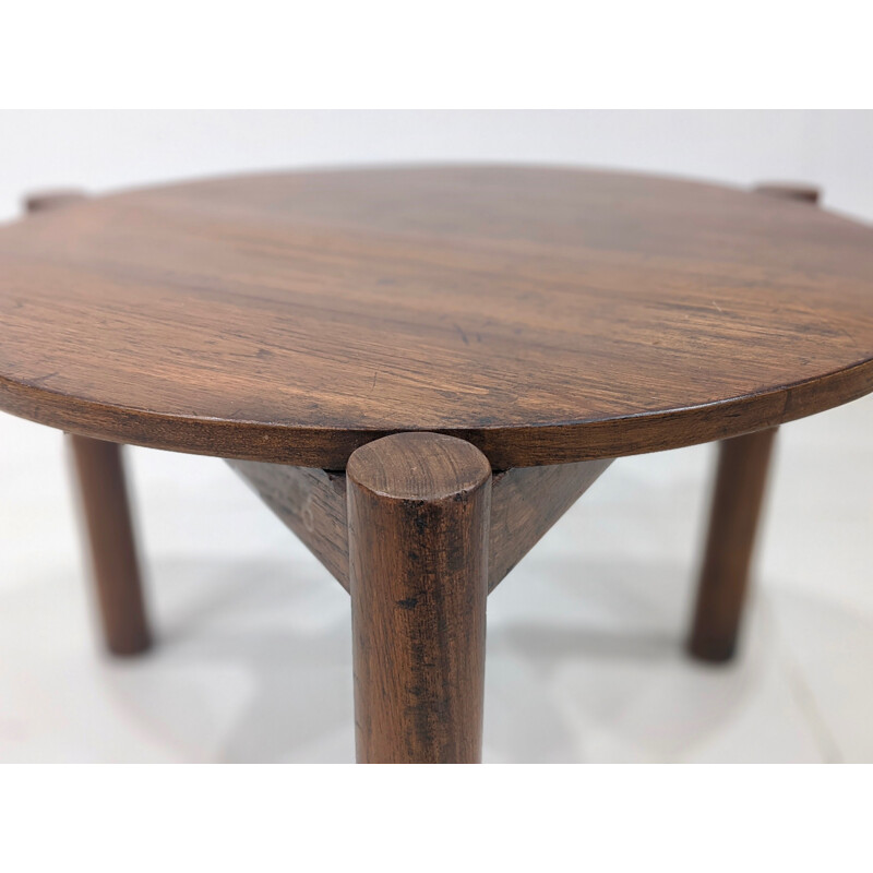 Vintage solid teak coffee table by Jeanneret, 1960