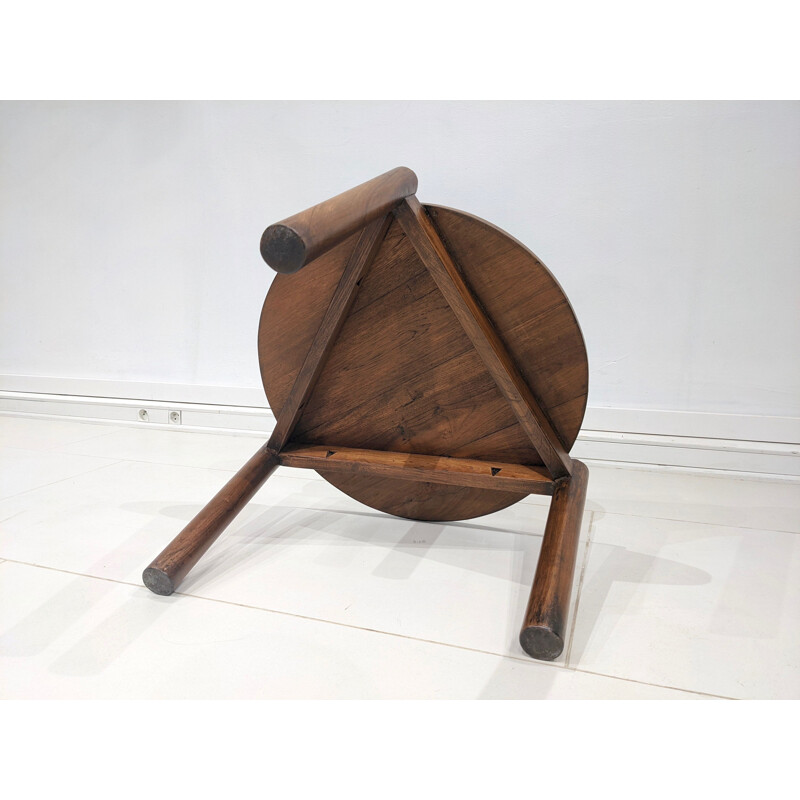 Vintage solid teak coffee table by Jeanneret, 1960