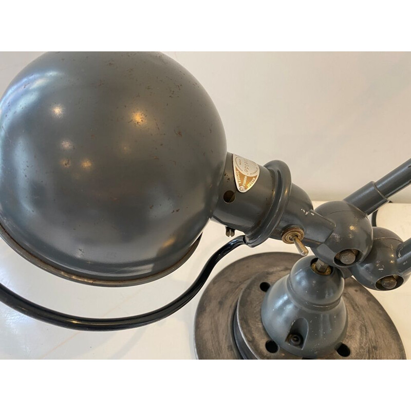 Vintage bureaulamp met 2 armen van Jean Louis Domecq