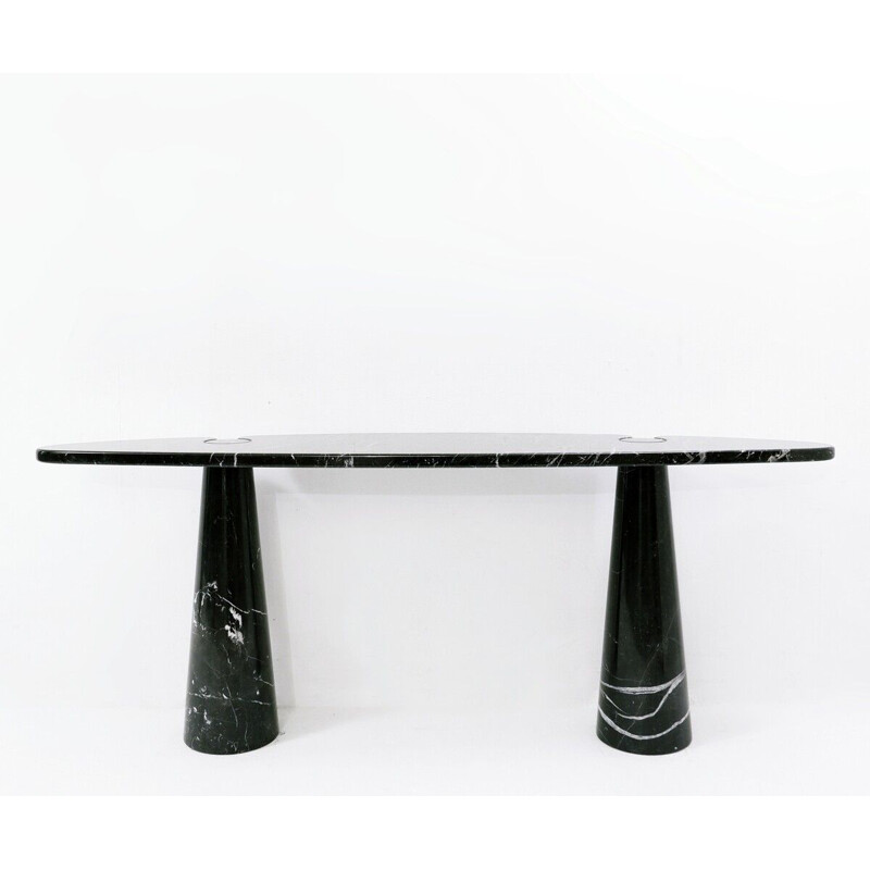 Vintage "Eros" black marble console in Nero Marquina by Angelo Mangiarotti