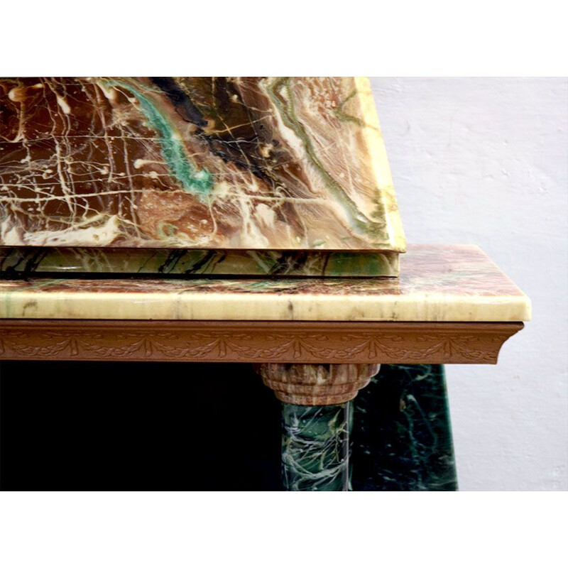 Vintage mantel with faux marble bar, Italy 1950