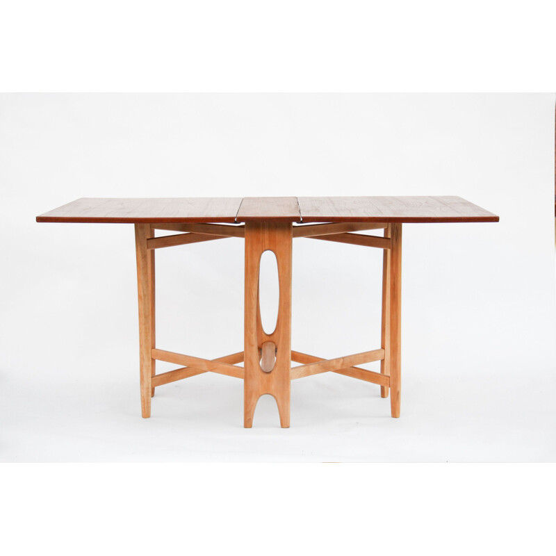 Vintage drop leaf folding table by Bendt Winge for Kleppes Møbelfabrikk, Norway 1950s