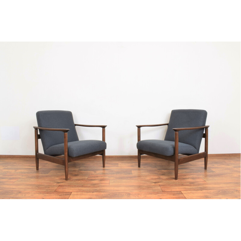 Pair of mid-century Polish armchairs by Edmund Homa for Gościcińska Fabryka Mebli, 1960s