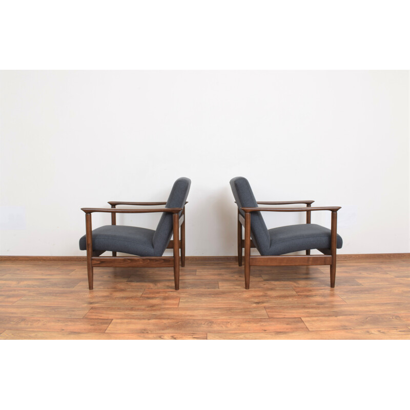 Pair of mid-century Polish armchairs by Edmund Homa for Gościcińska Fabryka Mebli, 1960s