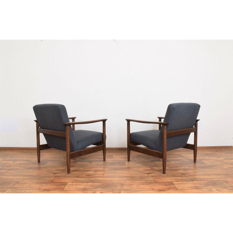 Pair of mid-century Polish armchairs by Edmund Homa for Gościcińska Fabryka Mebli, 1960s