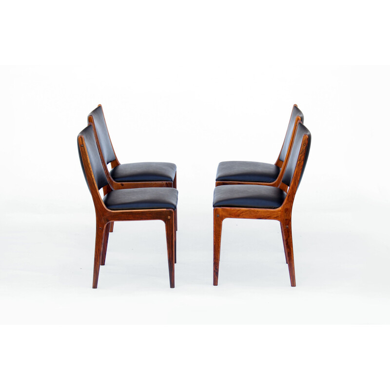 Set of 4 vintage rosewood dining chairs by Johannes Andersen for Uldum Møbelfabrik, Denmark 1960s