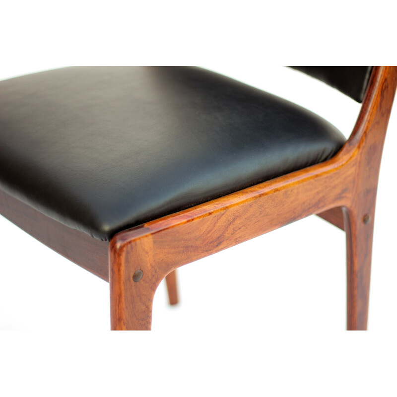 Satz von 4 Vintage-Stühlen aus Palisanderholz von Johannes Andersen für Uldum Møbelfabrik, Dänemark 1960