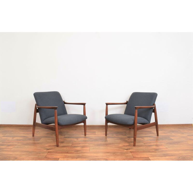 Pair of mid-century Polish armchairs by Edmund Homa for Gościcińska Fabryka Mebli, 1960s