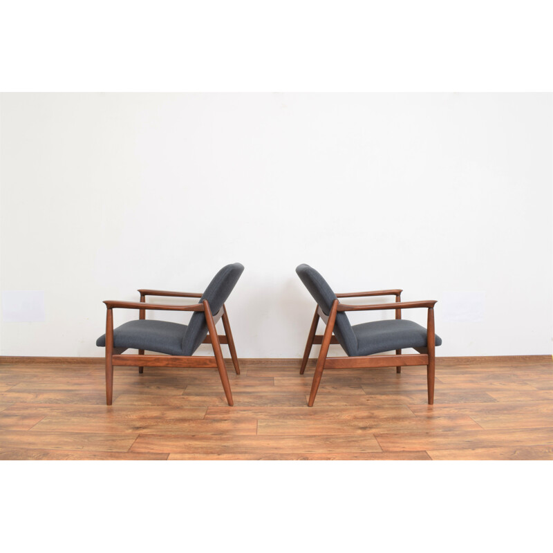 Pair of mid-century Polish armchairs by Edmund Homa for Gościcińska Fabryka Mebli, 1960s