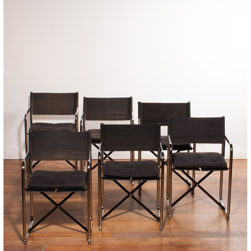 Set of 6 folding chairs, Börge LINDAU & Bo LINDECRANTZ - 1970s