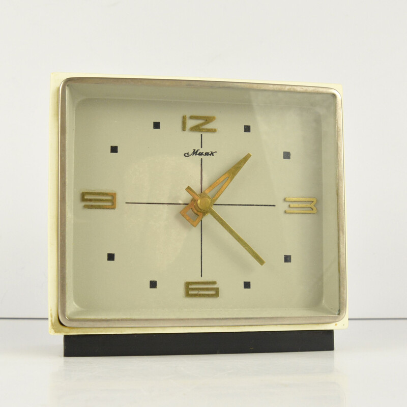 Horloge de cheminée moderniste vintage de Majak, URSS 1960