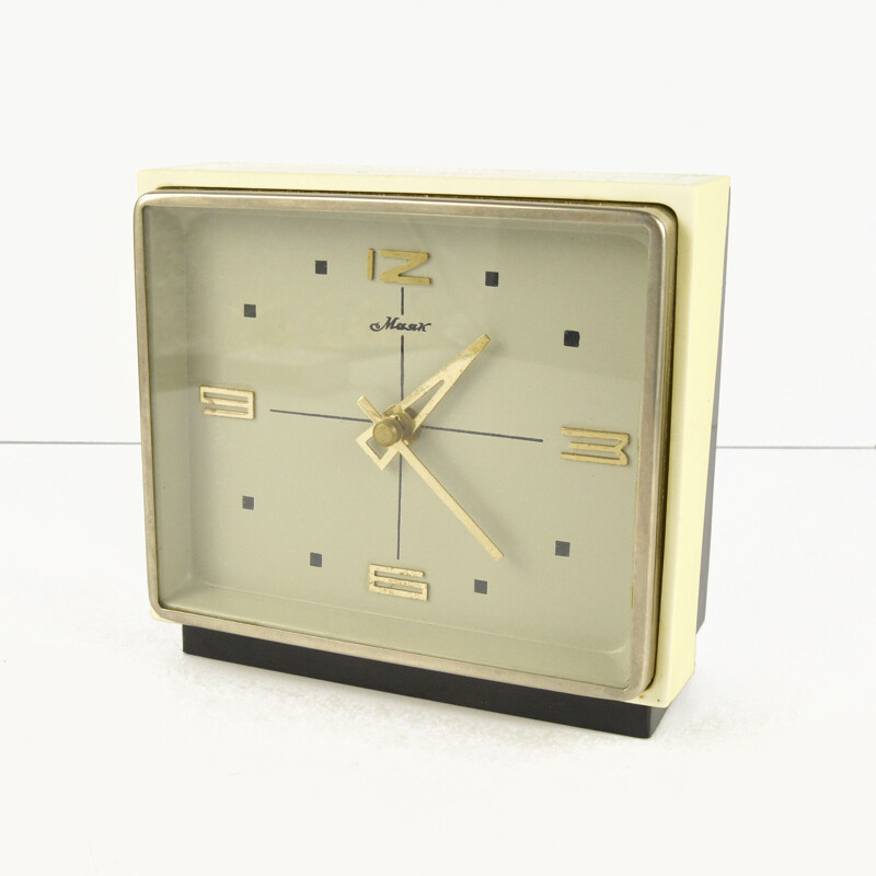 Reloj de chimenea modernista vintage de Majak, Rusia 1960