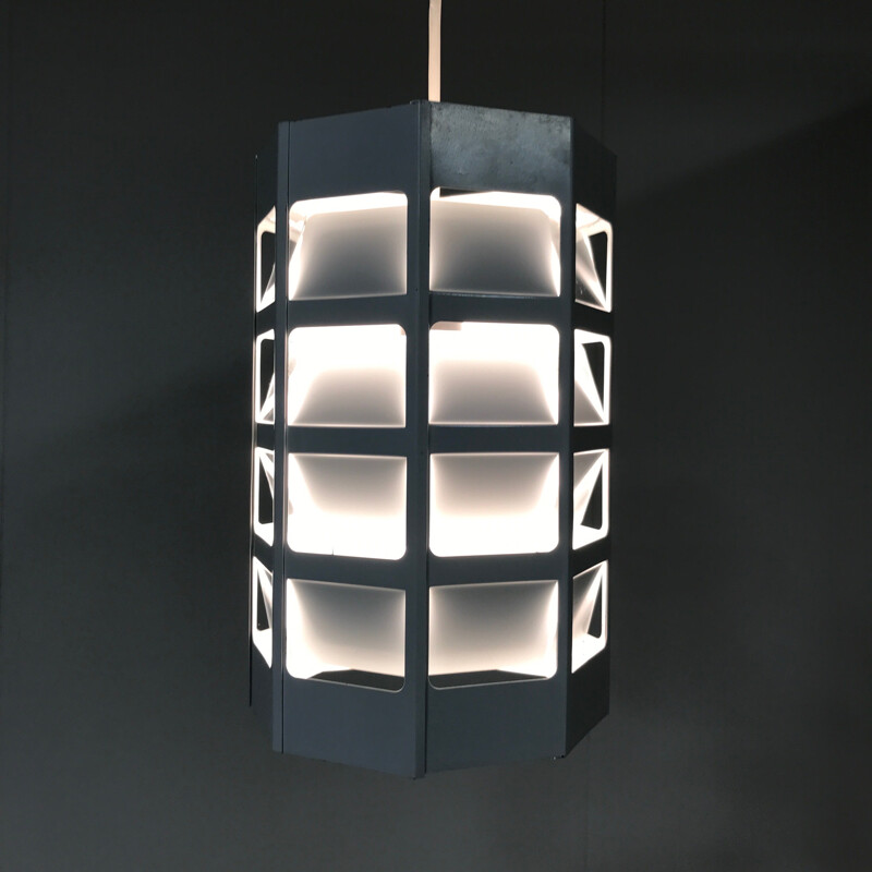 Louis Poulsen hanging lamp in white metal, Poul GERNES - 1950s