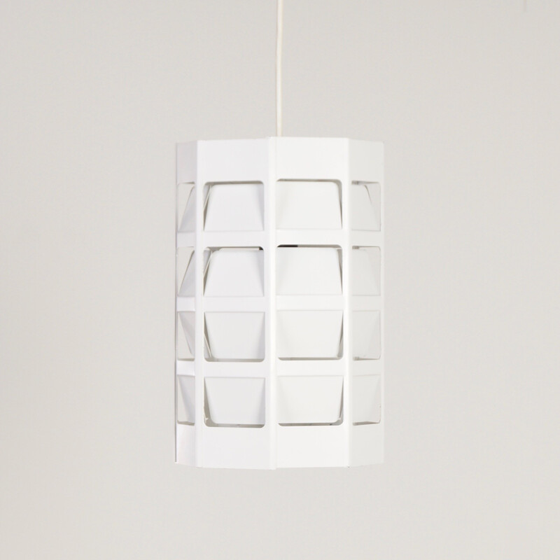 Louis Poulsen hanging lamp in white metal, Poul GERNES - 1950s