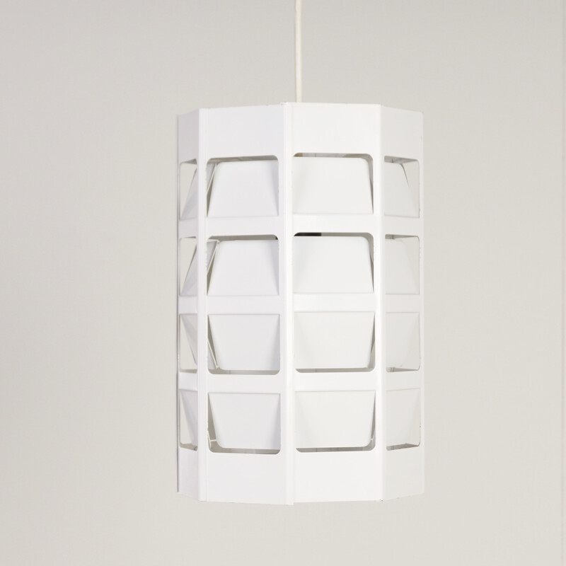 Louis Poulsen hanging lamp in white metal, Poul GERNES - 1950s