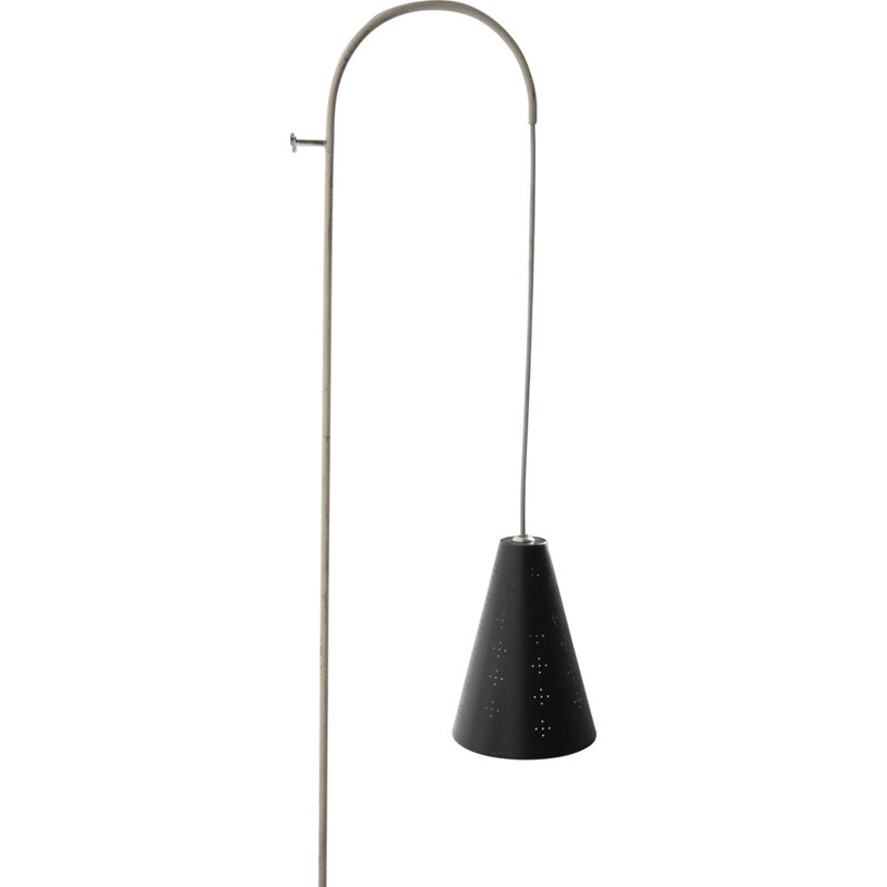 Vintage wall lamp with black perforated cap