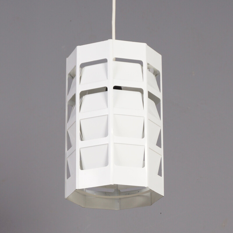 Louis Poulsen hanging lamp in white metal, Poul GERNES - 1950s