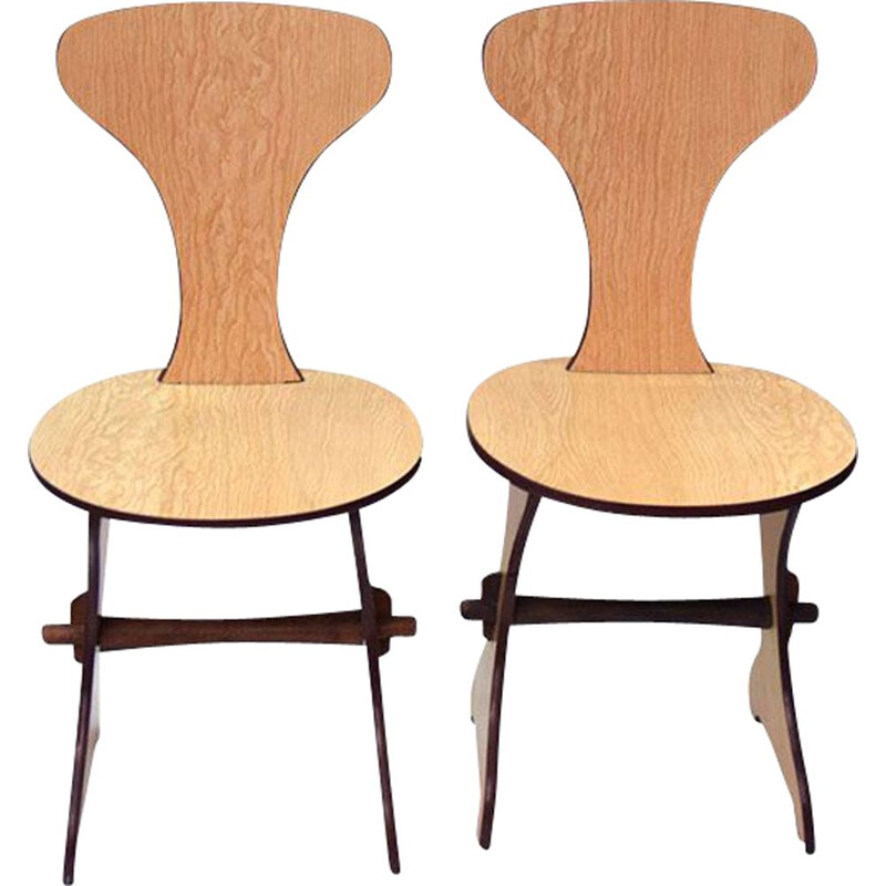Pair of vintage Italian chairs in formica, 1960s
