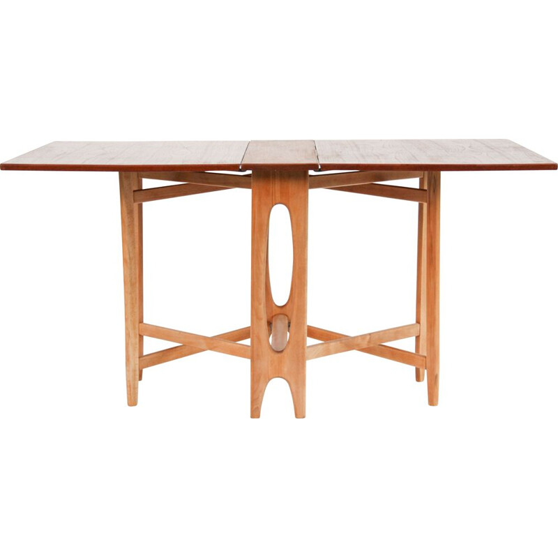 Vintage drop leaf folding table by Bendt Winge for Kleppes Møbelfabrikk, Norway 1950s