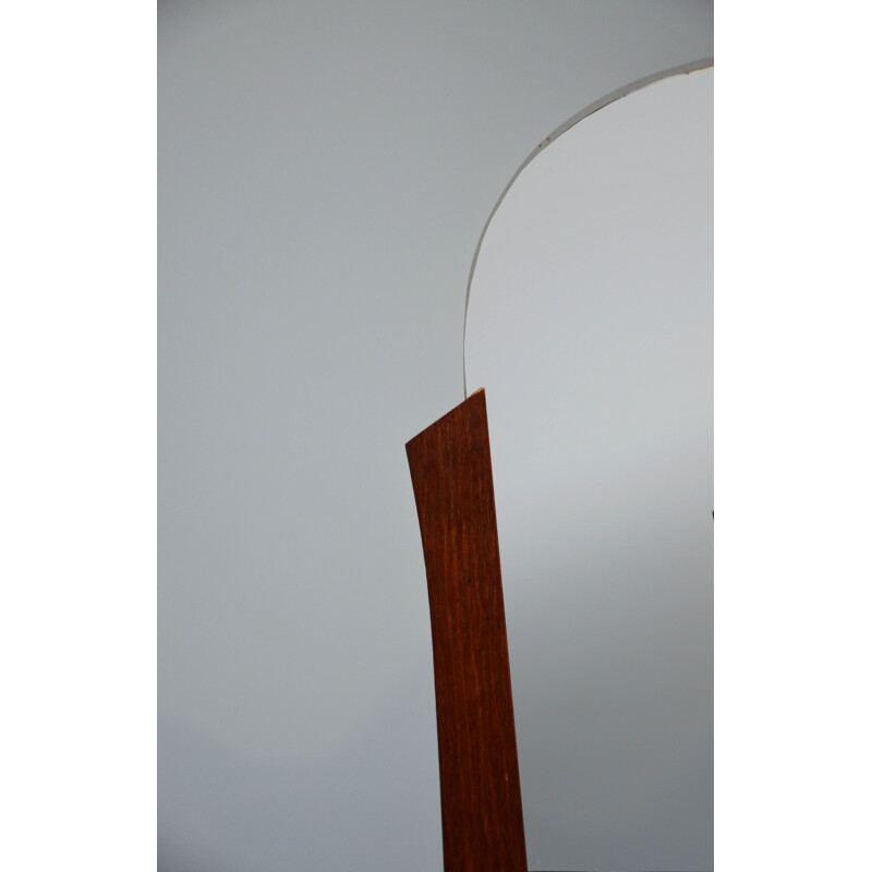 Mid century teak mirror with tablet - 1940s