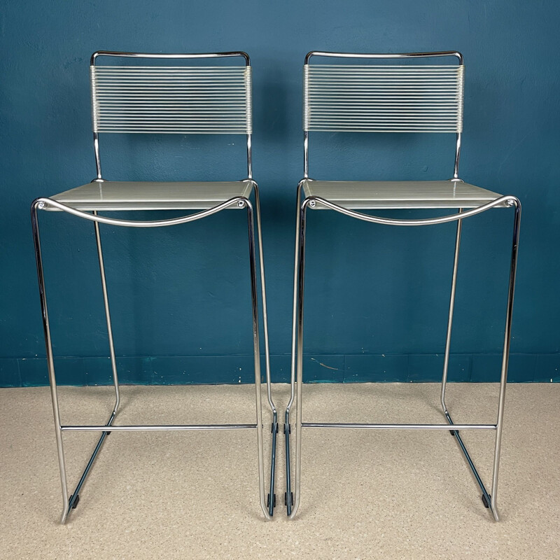 Pair of mid-century bar stools Spaghetti by Giandomenico Belotti for Alias, Italy 1980s