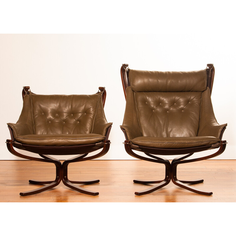 Suite de fauteuils en cuir, Sigurd RESSEL - 1970