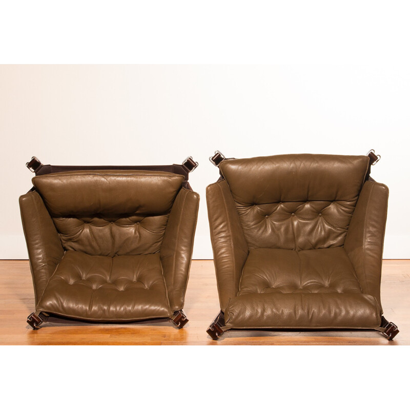 Set of armchair in leather, Sigurd RESSEL - 1970s