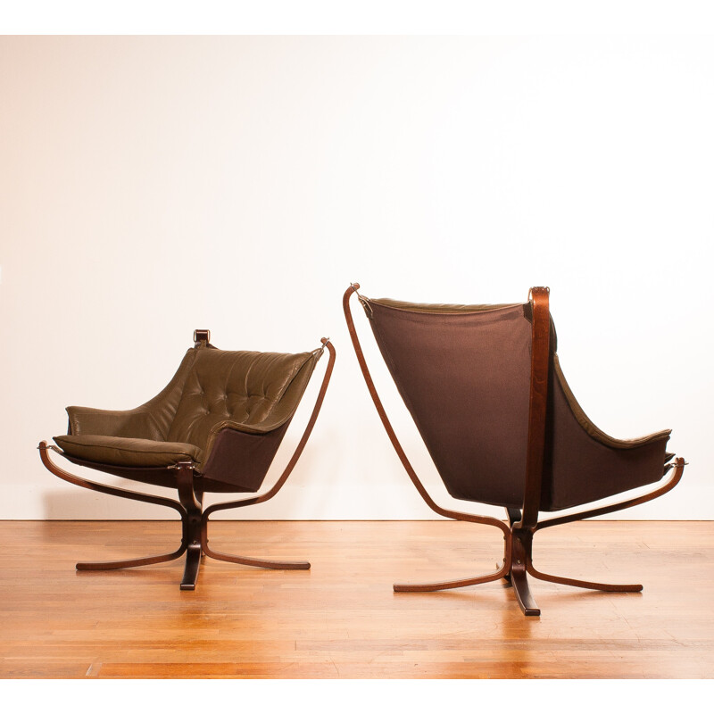 Set of armchair in leather, Sigurd RESSEL - 1970s