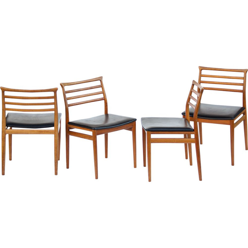 Ensemble de 4 chaises vintage par Erling Torvits pour Sorø Stolefabrik, Danemark 1960
