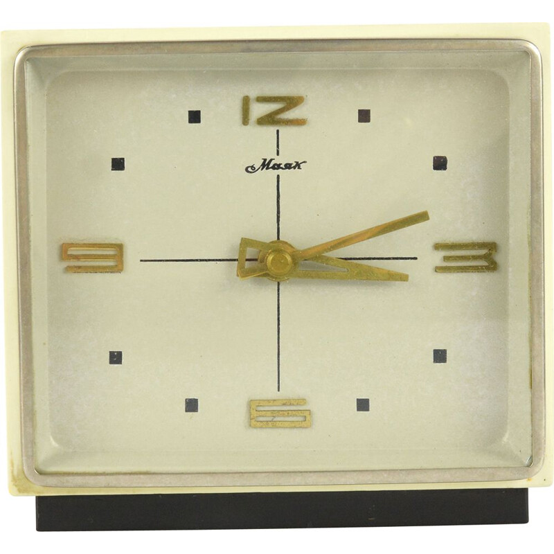 Horloge de cheminée moderniste vintage de Majak, URSS 1960