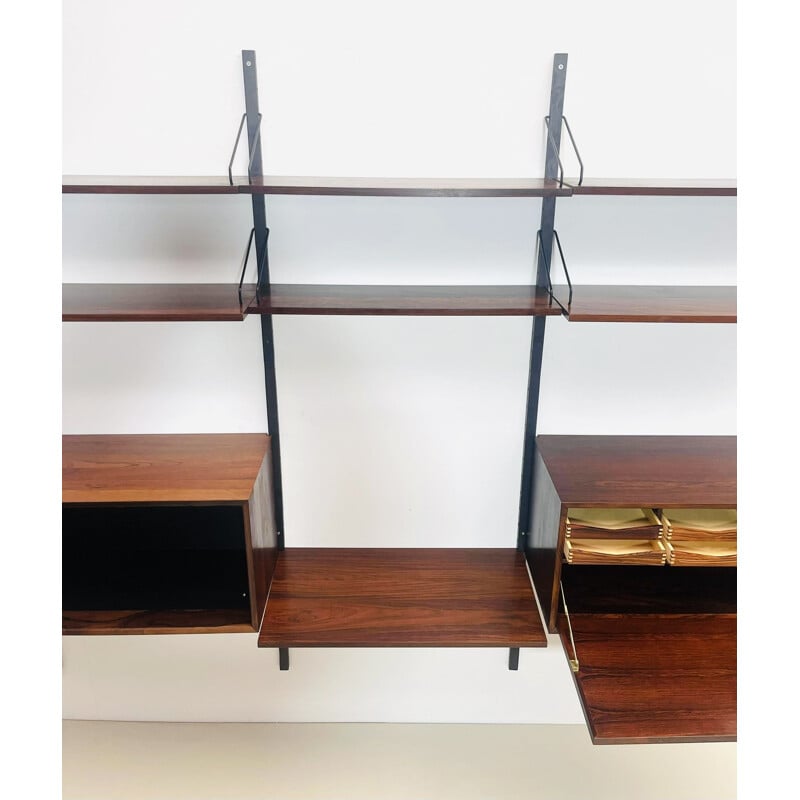 Vintage wooden wall unit by Poul Cadovius, Denmark 1960