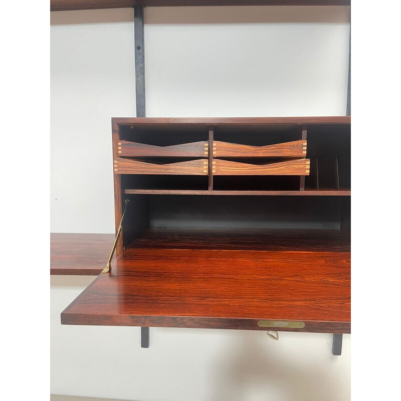 Vintage wooden wall unit by Poul Cadovius, Denmark 1960