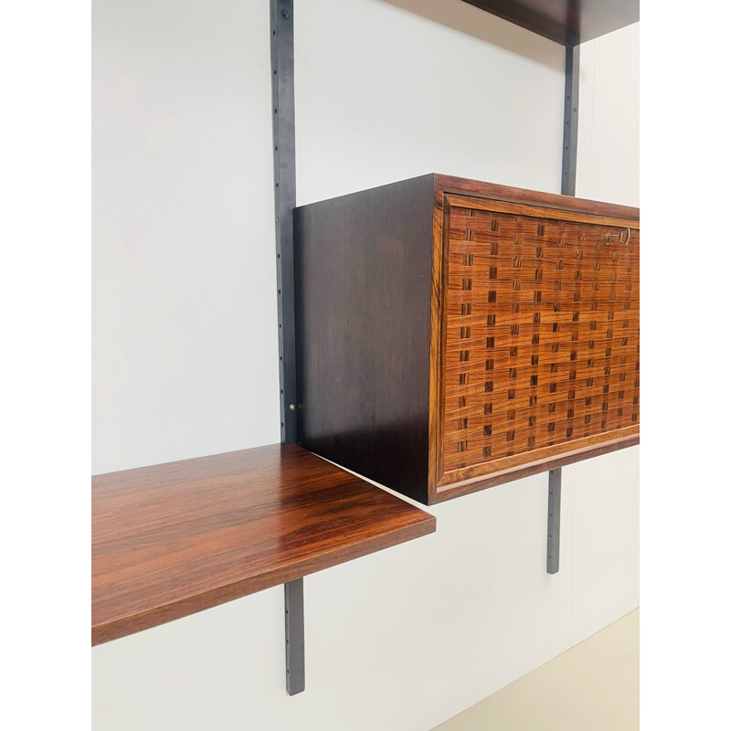 Vintage wooden wall unit by Poul Cadovius, Denmark 1960