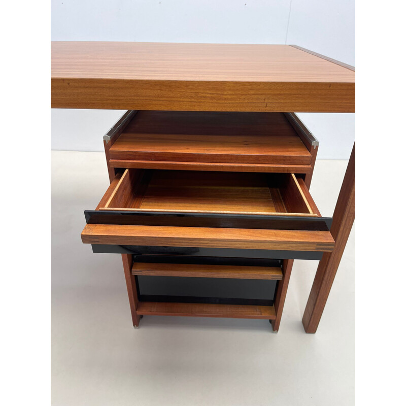 Mid-century wooden scandinavian desk with drawers, 1960s