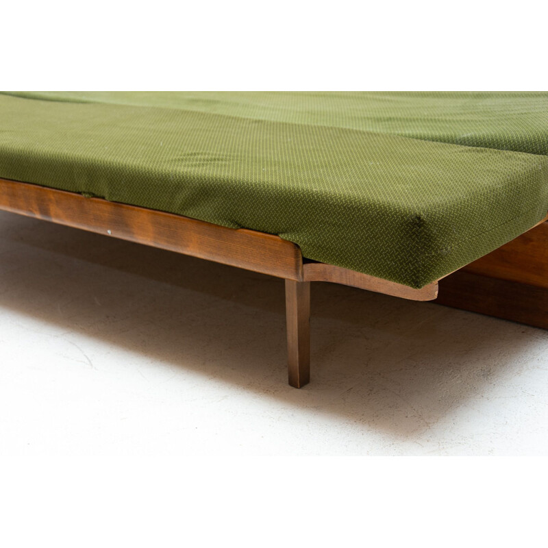 Mid century sofabed in walnut by Jindrich Halabala for Up Zavody, Czechoslovakia 1950s