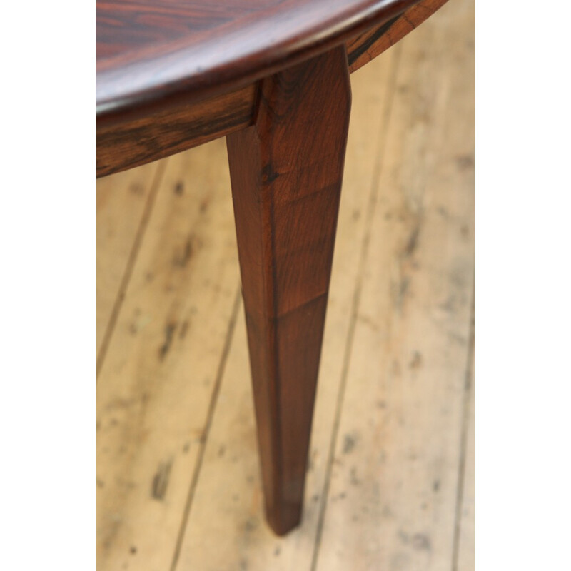 Round dining table in solid rosewood - 1960s