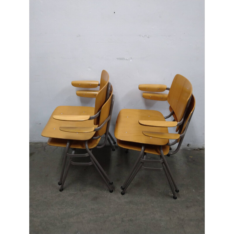 Set aus 4 Vintage-Stühlen mit Armlehnen von Kho Liang Le für Car Katwijk