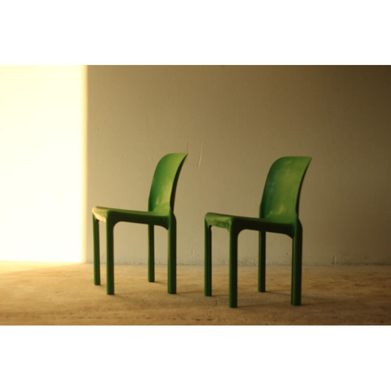 Pair of vintage dining chairs by Vico Magistretti for Artemide, 1970s