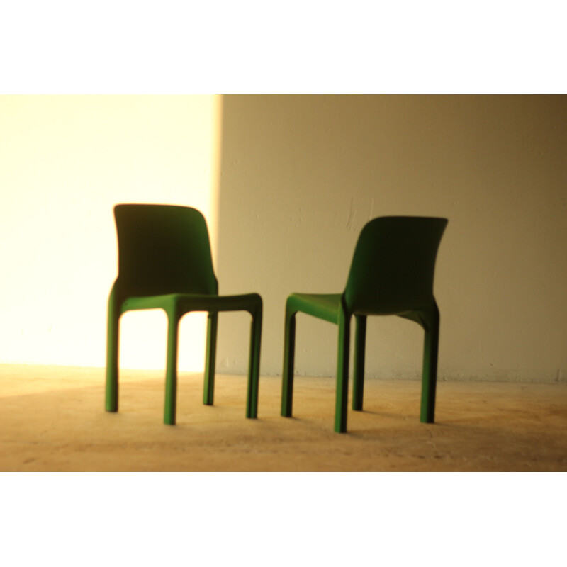 Pair of vintage dining chairs by Vico Magistretti for Artemide, 1970s