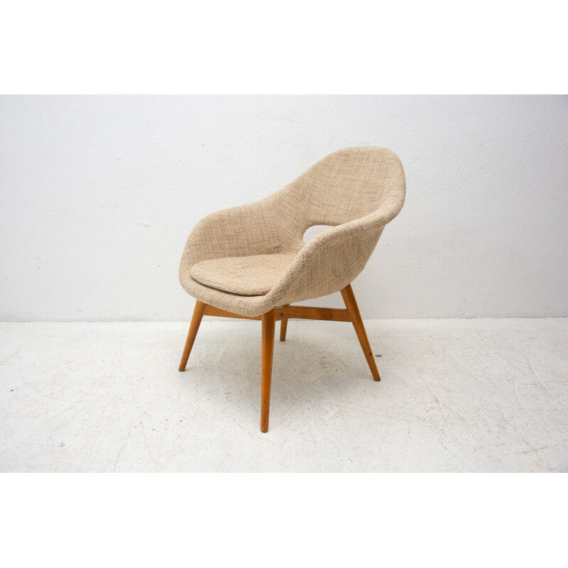 Pair of vintage shell fiberglass armchairs by Miroslav Navrátil, Czechoslovakia 1960s