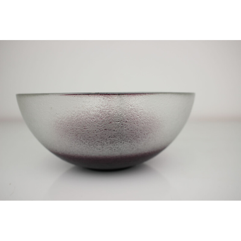 Vintage art glass bowl by Jiri Suhajek for Crystalex, 1970