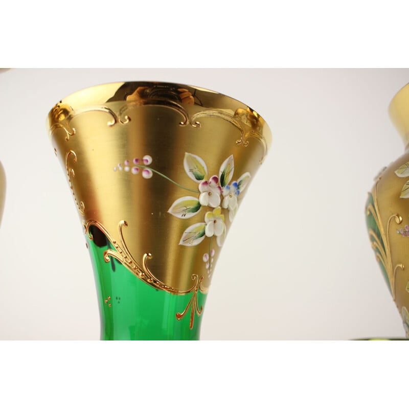 Vintage Bohemian Vase aus Goldglas, Tschechien 1950