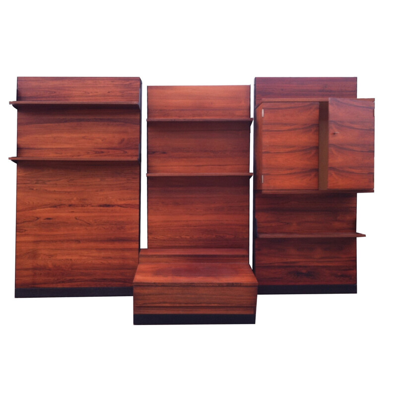 Mid century modular storage system in rosewood, Poul CADOVIUS - 1950s