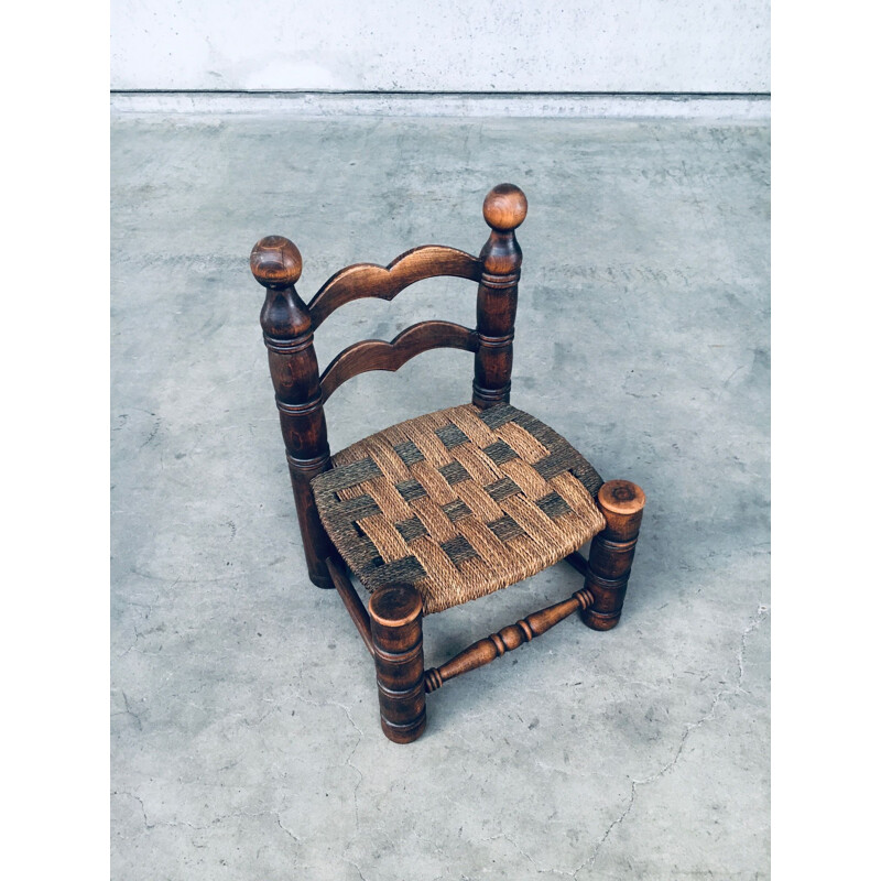 Ein Paar niedrige Vintage-Stühle aus Binsenholz von Charles Dudouyt, Frankreich 1950