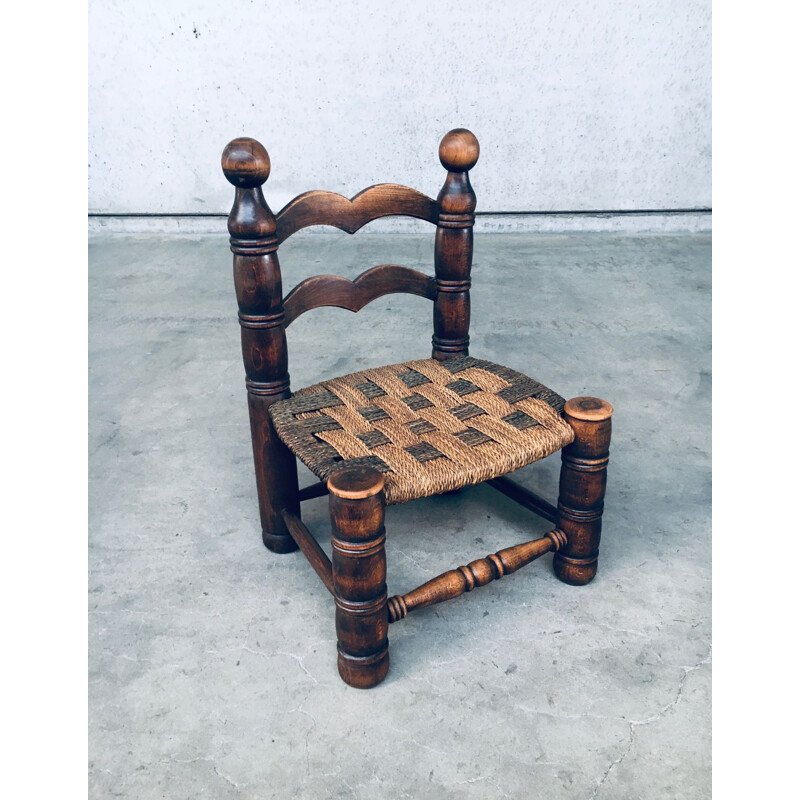 Pareja de sillas bajas vintage de junco de Charles Dudouyt, Francia 1950