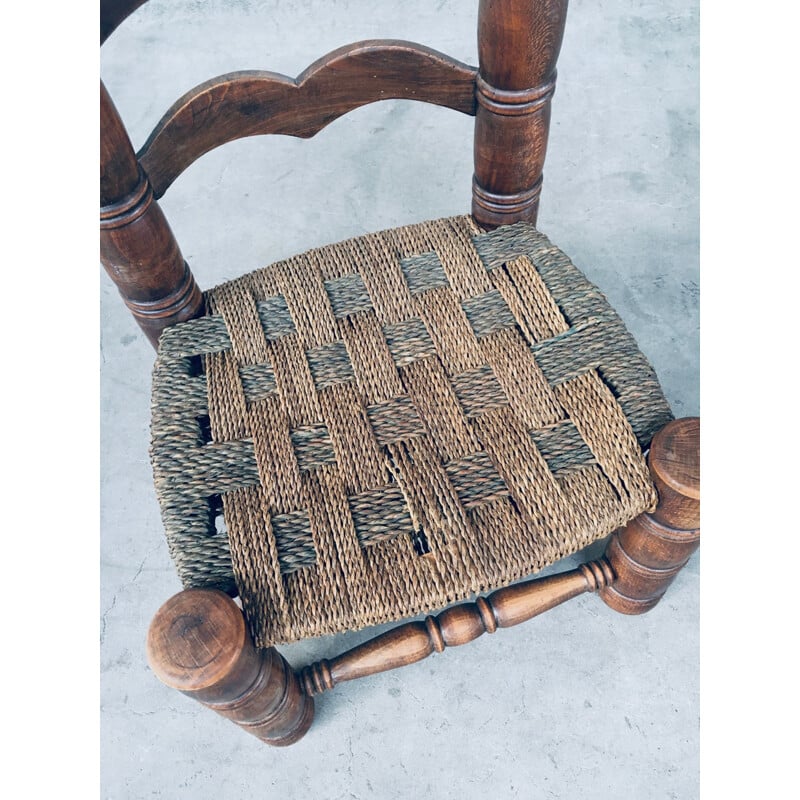 Pareja de sillas bajas vintage de junco de Charles Dudouyt, Francia 1950