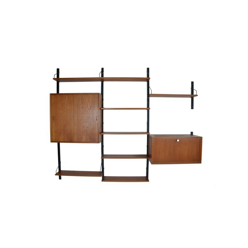 Teak wall shelf system, Poul CADOVIUS - 1960s